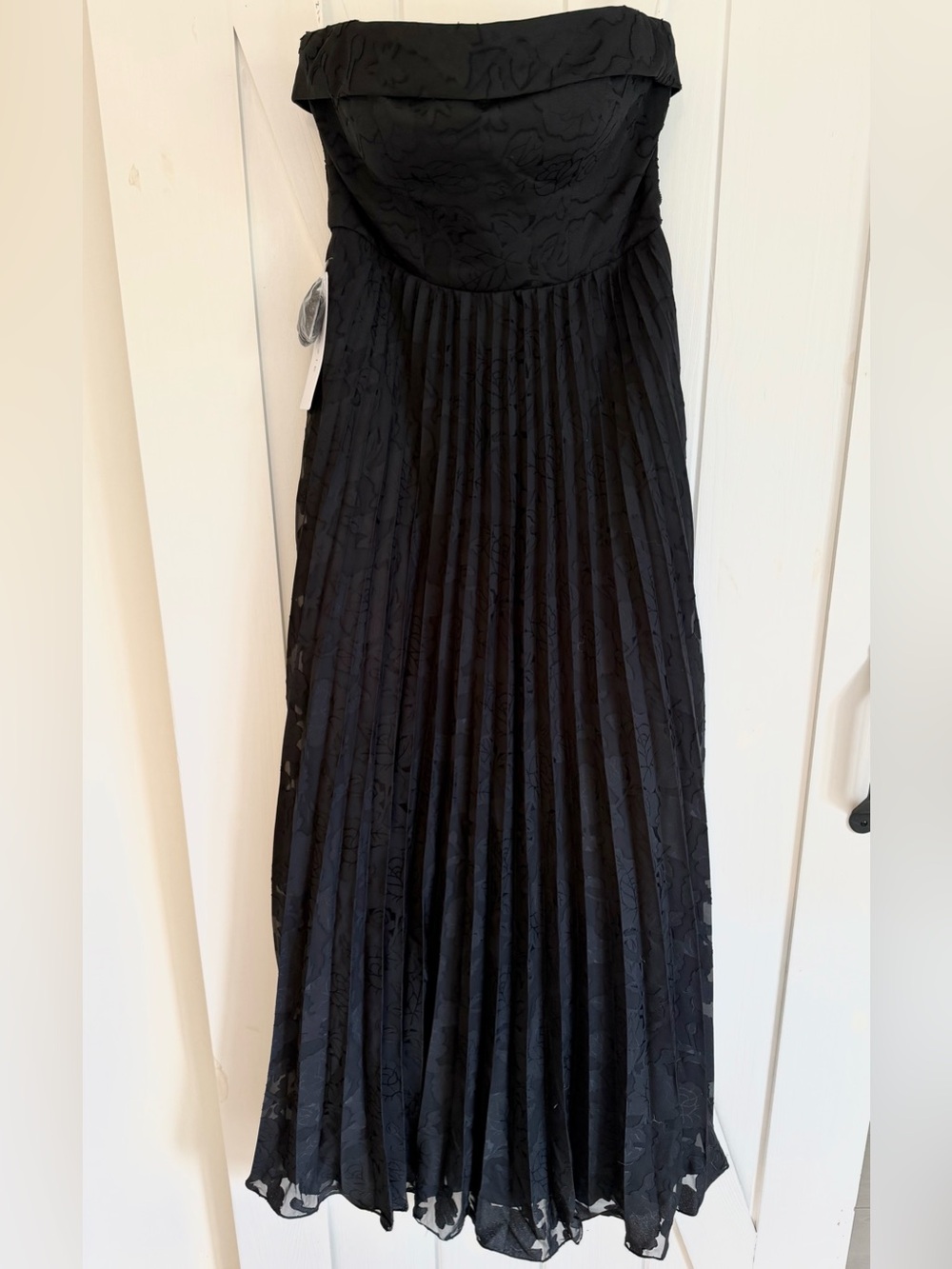 NWT Azazie Mariana Black Floral Burnout Maxi Dress